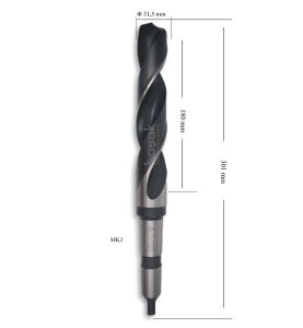 MTE 31,5 mm Mors Konik Saplı Matkap Ucu HSS (DIN 345)