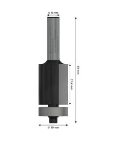 Bosch Pro 19x25.4 mm Alt Rulmanlı Gömme Trim Freze Ucu 2608629675