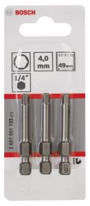 Bosch HEX 4x49 mm 3'lü Allen Bits Uç ExtraHard 2607001733
