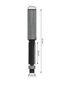 Bosch Pro 6.35x20 mm Alt Rulmanlı Gömme Trim Freze Ucu 2608629673