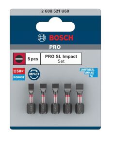 Bosch PRO Impact 5 Parça Düz Vidalama Uç Seti 2608521U60