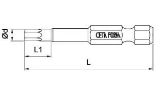 Ceta Form 2,5 x 50 mm Bits Allen Uç CB/1925