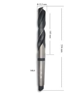 MTE 32,5 mm Mors Konik Saplı Matkap Ucu HSS (DIN 345)