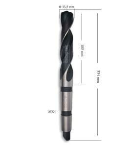 MTE 33,5 mm Mors Konik Saplı Matkap Ucu HSS (DIN 345)