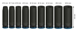 Bosch Pro 1/4'' 6-14 mm Uzun Havalı Lokma Takımı 2608003035