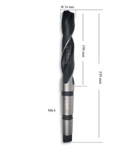 MTE 34 mm Mors Konik Saplı Matkap Ucu HSS (DIN 345)