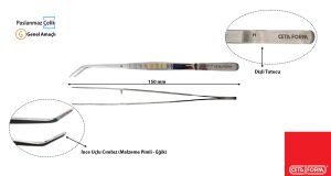 Ceta Form İnce Uçlu Cımbız (Merkezleme Pimli/Düz) H43G-150-SA