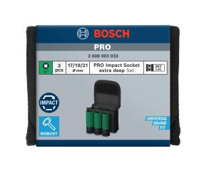 Bosch Pro 1/2'' 17-19-21 mm Ekstra Uzun Havalı Lokma Takımı 3 Prç 2608003033