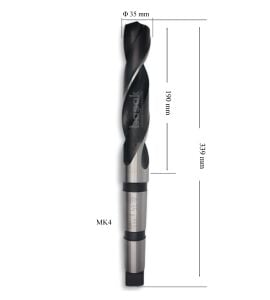 MTE 35 mm Mors Konik Saplı Matkap Ucu HSS (DIN 345)