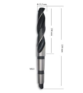 MTE 35,5 mm Mors Konik Saplı Matkap Ucu HSS (DIN 345)