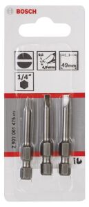 Bosch Düz Bits Uç S0,5x4,0x49 mm 3'lü ExtraHard 2607001475