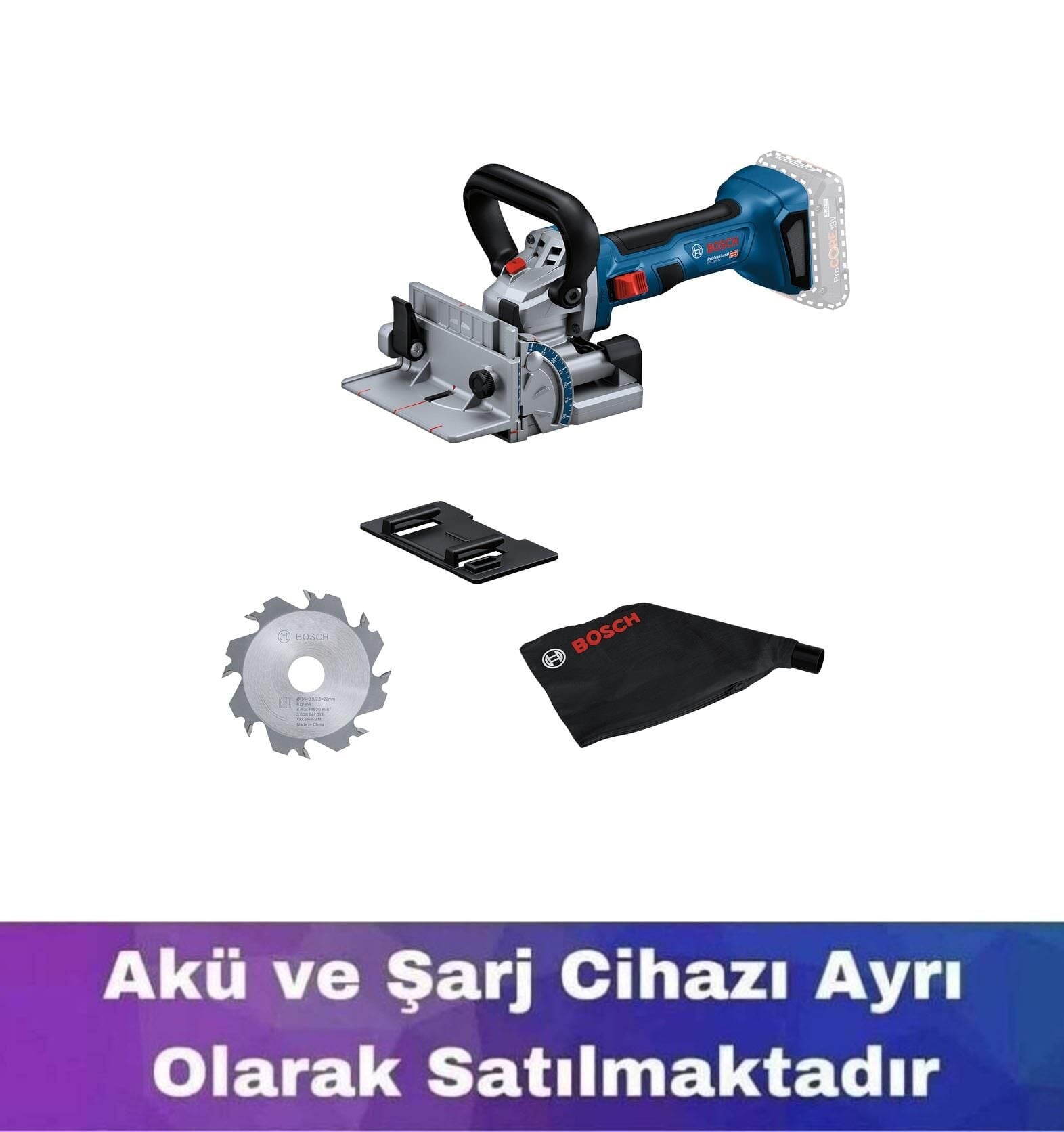 Bosch GFF 18V-22 Akülü Yassı Dübel Frezesi (Solo) 0601620100