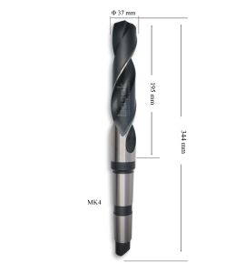 MTE 37 mm Mors Konik Saplı Matkap Ucu HSS (DIN 345)
