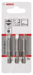 Bosch Düz Bits Uç S1,0x5,5x49 mm 3'lü ExtraHard 2607001481