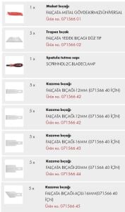 Würth Kazıma ve Bıçak Seti 27 parça 07156640