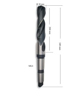 MTE 38 mm Mors Konik Saplı Matkap Ucu HSS (DIN 345)