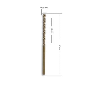 MTE 2,5 mm Paslanmaz Matkap Ucu Altın Seri HSS-E DIN 338