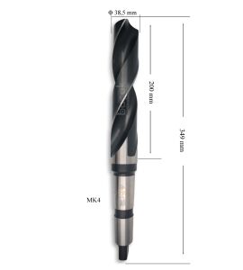 MTE 38,5 mm Mors Konik Saplı Matkap Ucu HSS (DIN 345)