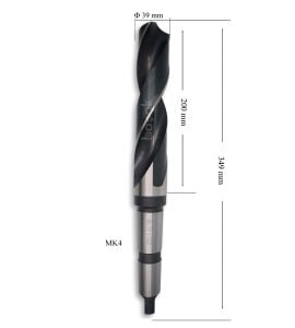 MTE 39 mm Mors Konik Saplı Matkap Ucu HSS (DIN 345)