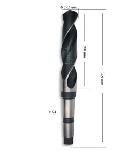 MTE 39,5 mm Mors Konik Saplı Matkap Ucu HSS (DIN 345)