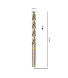 MTE 5,5 mm Paslanmaz Matkap Ucu Altın Seri HSS-E DIN 338