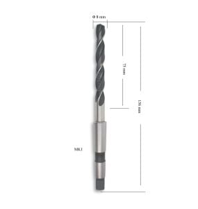 MTE 8,0 mm Mors Konik Saplı Matkap Ucu HSS (DIN 345)