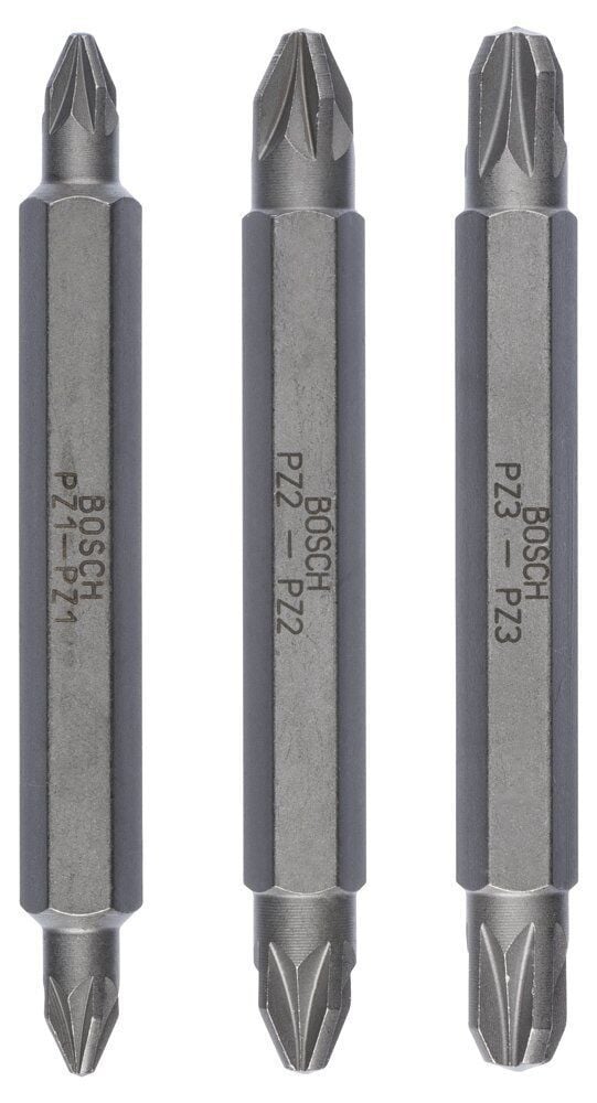 Bosch Çift Taraflı Uç PZ1/2/3x60 mm 3'lü Çift Taraflı 2607001749
