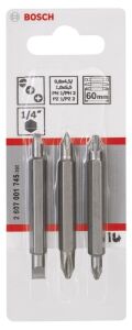 Bosch Çift Taraflı Uç PH1/PZ1-0,60/1,0 mm 3'lü Çift Taraflı 2607001745