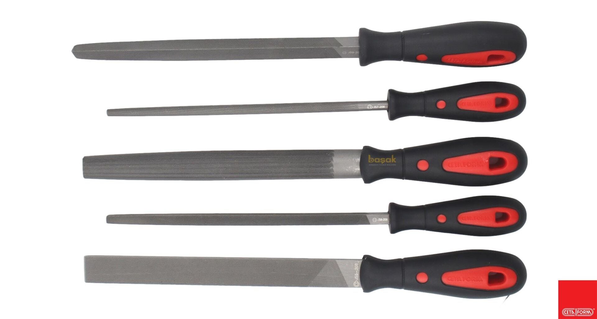 CETA-FORM J72-0852B Eğe Takımı 5 Parça 8'' Orta Diş (Kom B)
