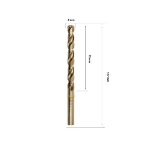MTE 8 mm Paslanmaz Matkap Ucu Altın Seri HSS-E DIN 338