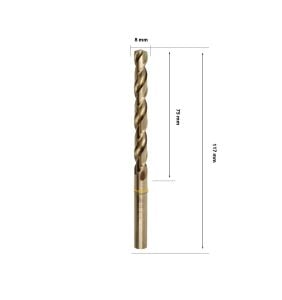 MTE 8 mm Paslanmaz Matkap Ucu Altın Seri HSS-E DIN 338