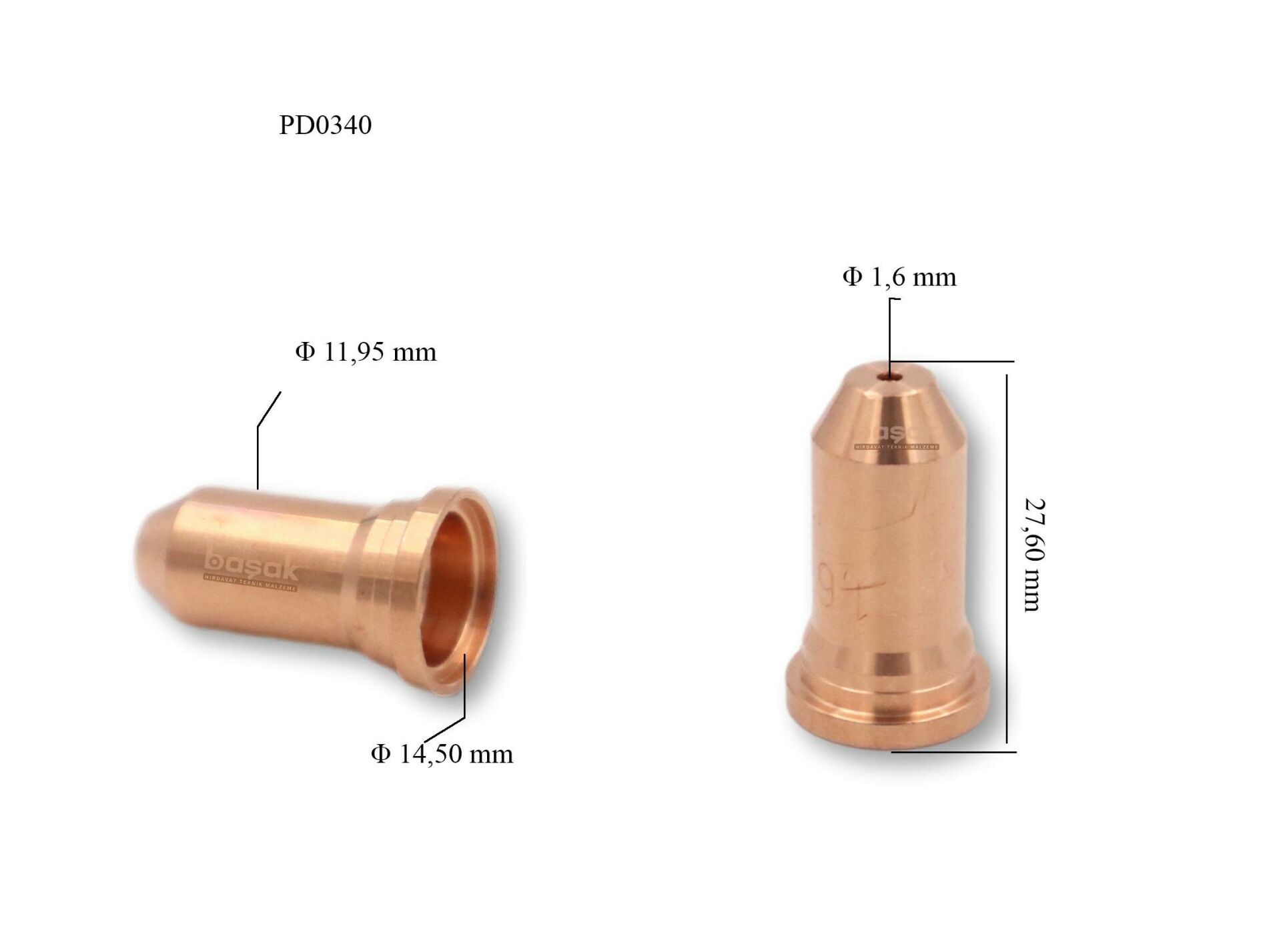 Trafimet PT 100 1,6mm Plazma Kesim Meme 51248.14 PD0340-16