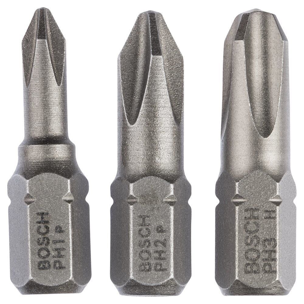 Bosch Bits Uç PH1/2/3 25 mm 3'lü Set ExtraHard 2607001752