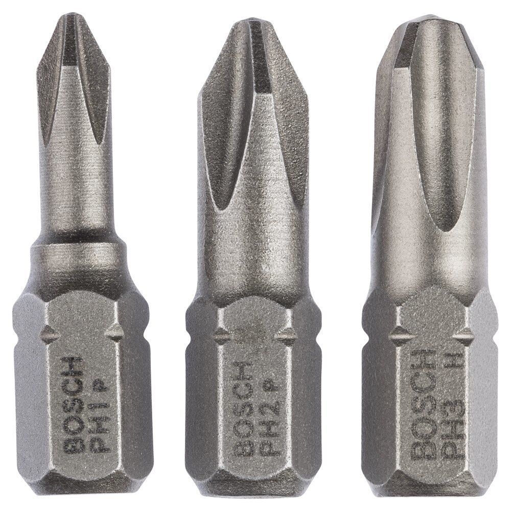 Bosch Bits Uç PH1/2/3 25 mm 3'lü Set ExtraHard 2607001752