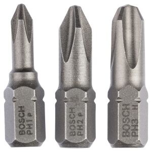 Bosch Bits Uç PH1/2/3 25 mm 3'lü Set ExtraHard 2607001752