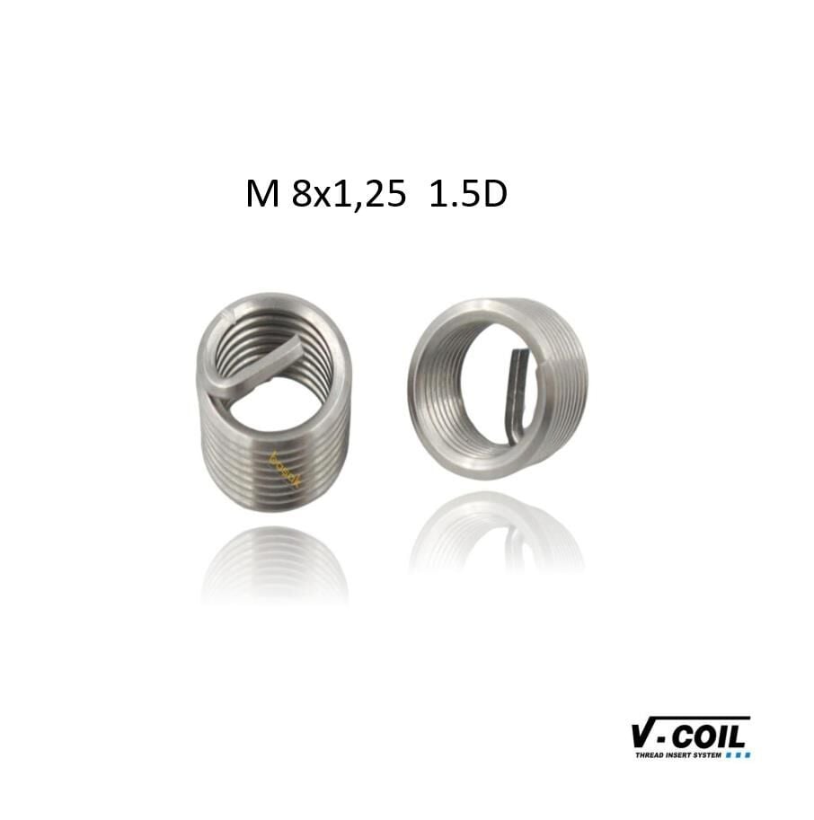 V-Coil M 8x1,25 Tırnaklı 1,5D Helicoil Yay İnox (1 Adet) 07311