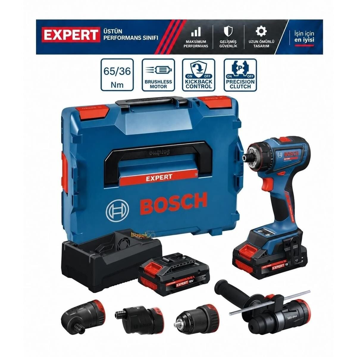Bosch Expert EXSR18V-90FC 2x4 Ah Akülü FlexiClick Vidalama Seti 06019R2001
