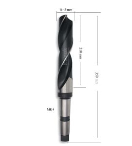 MTE 43 mm Mors Konik Saplı Matkap Ucu HSS (DIN 345)
