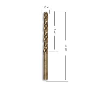 MTE 9 mm Paslanmaz Matkap Ucu Altın Seri HSS-E DIN 338