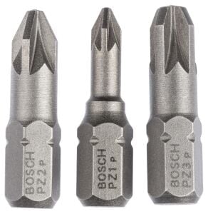 Bosch Bits Uç PZ1/2/3 25 mm 3'lü Set ExtraHard 2607001753