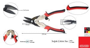 Ceta Form 250 mm Mafsallı Sac Makası (Sol Kesim) J04-250L