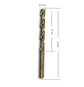 MTE 10 mm Paslanmaz Matkap Ucu Altın Seri HSS-E DIN 338