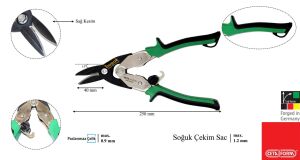 Ceta Form 250 mm Mafsallı Sac Makası (Sağ Kesim) J04-250R