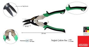 Ceta Form 250 mm Mafsallı Sac Makası (Sağ Kesim) J04-250R