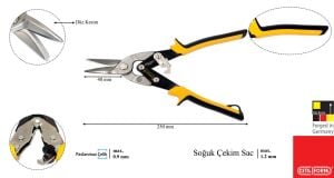 Ceta Form 250 mm Mafsallı Sac Makası (Düz Kesim) J04-250S