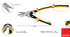 Ceta Form 250 mm Mafsallı Sac Makası (Düz Kesim) J04-250S