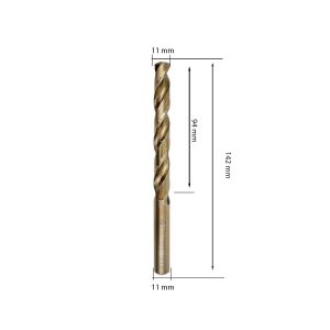 MTE 11 mm Paslanmaz Matkap Ucu Altın Seri HSS-E DIN 338