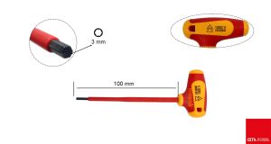 Ceta Form 1000V T Saplı 3x100 mm İzoleli Allen Anahtar GK10-030