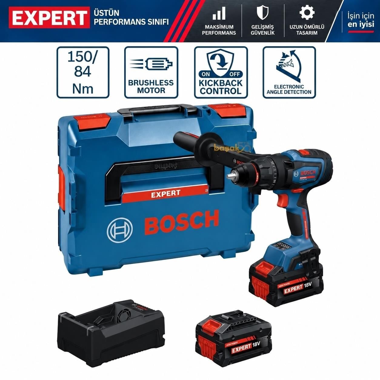 Bosch Expert EXSB18V-150 2x8 Ah Akülü Darbeli Delme ve Vidalama Mak. 06019R3201