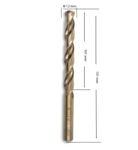 MTE 12 mm Paslanmaz Matkap Ucu Altın Seri HSS-E DIN 338